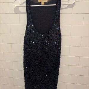 MICHAEL Michael Kors Black Sequin Tank Top